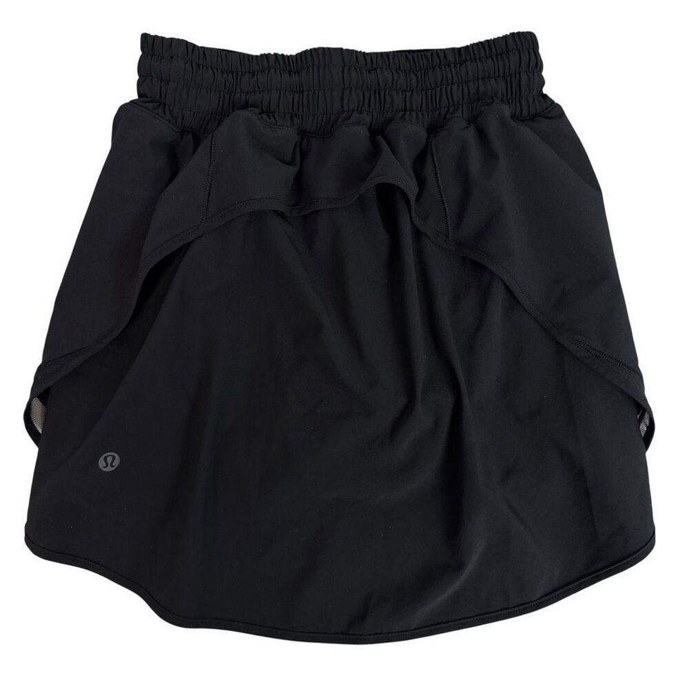 lululemon athletica Black Ruffle-Detail Athletic Mini Skirt